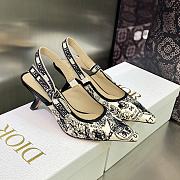 Dior J'adior Slingback Pump White Black Plan de Paris Motif  - 1