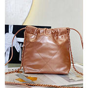 Chanel 22 Mini Handbag Metallic Calfskin & Pink Gold Tone Metal 20x19x6cm - 5
