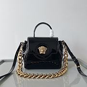 Versace La Medusa Small Black Patent Handbag 20x17x10cm - 1