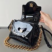 Versace La Medusa Small Black Patent Handbag 20x17x10cm - 3