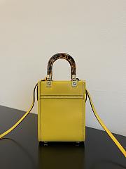 Fendi Mini Sunshine Shopper Yellow Leather Bag 13x18x6.5cm - 3