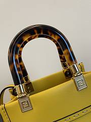 Fendi Mini Sunshine Shopper Yellow Leather Bag 13x18x6.5cm - 2