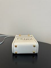 Fendi Mini Sunshine Shopper White Leather Bag 13x18x6.5cm - 4