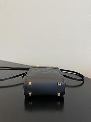 Fendi Mini Sunshine Shopper Black Leather Bag 13x18x6.5cm - 4