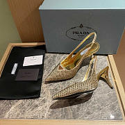 Prada Platinum Slingback With Crystals 8.5cm - 3