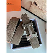 Hermes Togo Leather Belt Grey - 3