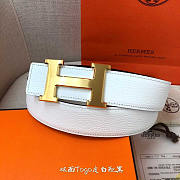 Hermes Togo Leather Belt White - 5