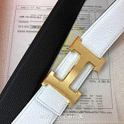 Hermes Togo Leather Belt White - 4
