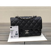 Chanel Caviar Rectangular Flap Bag Black with Silver 20cm - 6