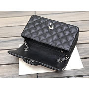 Chanel Caviar Rectangular Flap Bag Black with Silver 20cm - 4