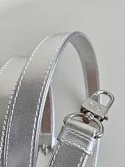 Dior Small Lady D-joy Bag Silver Tone Metallic Diamond Motif 22 x 12 x 6 cm - 4