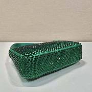 Prada Satin Mini Bag With Crystals Green 22x17x6cm - 5