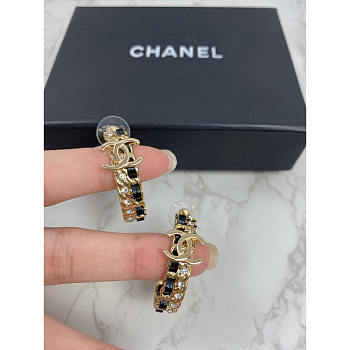 Chanel CC Diamond Stud Earrings