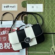 Gucci Petite GG Small Shoulder Bag Black White 27x15x5cm - 1