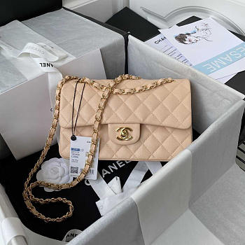 Chanel Classic Flap Bag Caviar Gold Hardware Small Beige 23cm