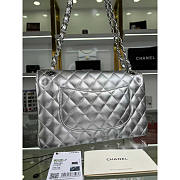 Chanel Flap Bag Medium Iridescent Silver Lilac Lambskin 25cm - 6