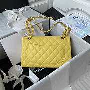 Chanel Small Flap Bag Caviar Gold Hardware Yellow 23cm - 3