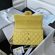 Chanel Small Flap Bag Caviar Gold Hardware Yellow 23cm - 4