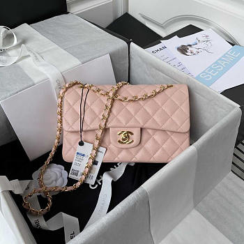 Chanel Small Flap Bag Caviar Gold Hardware Pink 23cm