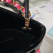 Chanel Mini Bi Color Chain Patent Leather Bag Black Pink 22 x 23 x 5.5 cm - 5