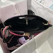 Chanel Mini Bi Color Chain Patent Leather Bag Black Pink 22 x 23 x 5.5 cm - 4