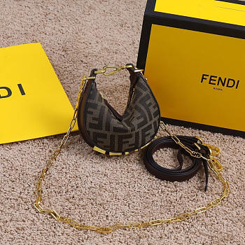 Fendi Nano Fendigraphy Brown Fabric Charm 16.5x14x5cm