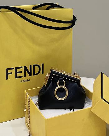 Fendi Nano First Charm Black Nappa Leather 11.5x5.5x10cm