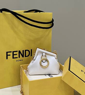 Fendi Nano First Charm White Nappa Leather 11.5x5.5x10cm