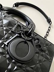 Dior Medium Lady D-Joy Bag Black Diamond Motif 26 x 13.5 x 5 cm  - 3