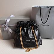 Balenciaga Crush Small Tote Bag Black Crushed Calfskin 23.8x25.4x10cm - 1