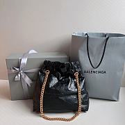 Balenciaga Crush Small Tote Bag Black Crushed Calfskin 23.8x25.4x10cm - 5