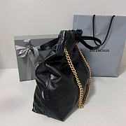 Balenciaga Crush Medium Tote Bag Black Calfskin 39x46x14cm  - 6