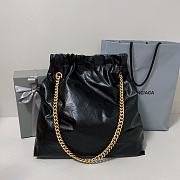 Balenciaga Crush Medium Tote Bag Black Calfskin 39x46x14cm  - 4