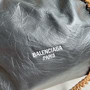 Balenciaga Crush Medium Tote Bag Black Calfskin 39x46x14cm  - 2