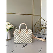 Louis Vuitton LV Speedy Handbag Damier White 25 Bag 25x19x15cm - 1