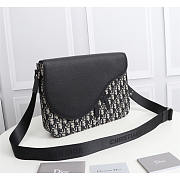 Dior Saddle Messenger Bag Large Oblique Jacquard Black 36.5x24.5x5.5cm - 3