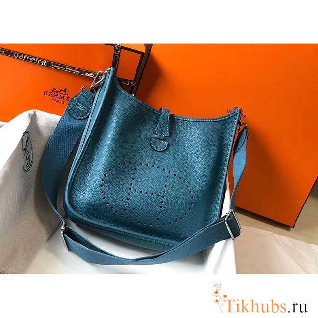 Hermes Evelyne PM Shoulder Bag Dark Blue 29cm - 1