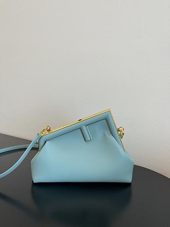 Fendi First Small Blue Leather Bag 26x18x9.5cm