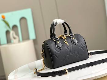 Louis Vuitton LV Speedy Bandoiere 20 Bag Black 20.5x13.5x12cm
