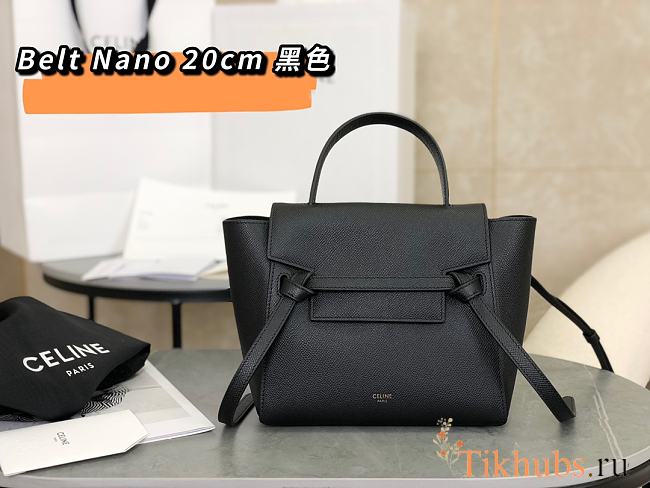 Celine Nano Belt Bag Grained Calfskin Black 20x20x10cm - 1