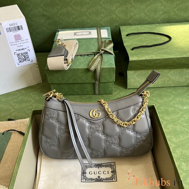 Gucci GG Matelasse Handbag Gray 25x15x8cm - 1