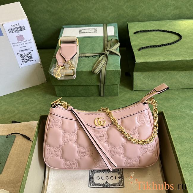 Gucci GG Matelasse Handbag Light Pink 25x15x8cm - 1