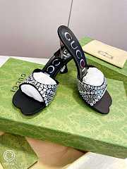 Gucci Women's Slide Sandal With Crystals Black 6.5cm - 1