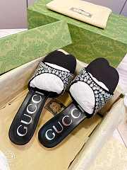 Gucci Women's Slide Sandal With Crystals Black 6.5cm - 6