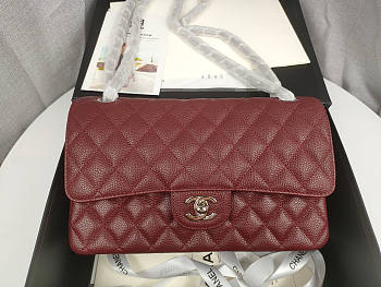 Chanel Flap Bag Caviar in Wine Red 25cm with Silver Hardware