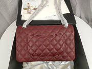 Chanel Flap Bag Caviar in Wine Red 25cm with Silver Hardware - 3