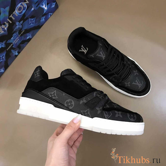 Louis Vuitton LV Black Monogram Trainer Sneaker - 1