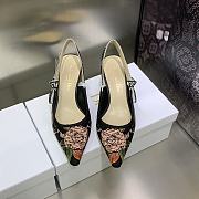 Dior J'adior Slingback Pump Black Multicolor Cotton  - 5