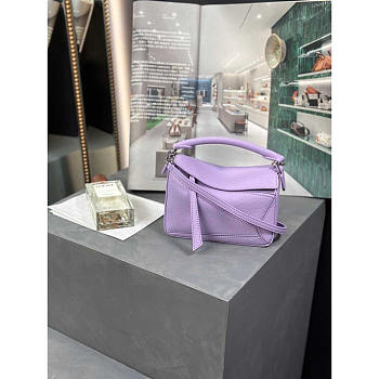 Loewe Purple Puzzle Mini Shoulder Bag 18x12x8cm