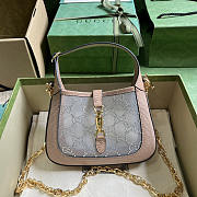 Gucci Jackie 1961 Mini Crystal GG Lizard Bag Pink 19x13x3cm - 1